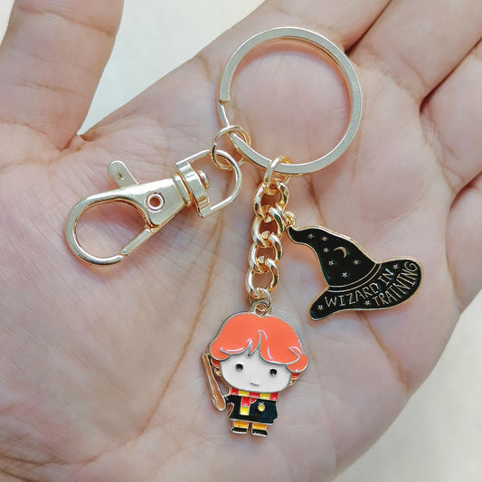 Ron Weasley & Wizard Hat Harry Potter Theme Bag Charm Keychain
