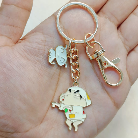 Naughty Shinchan & Shiro Bag Charm Keychain
