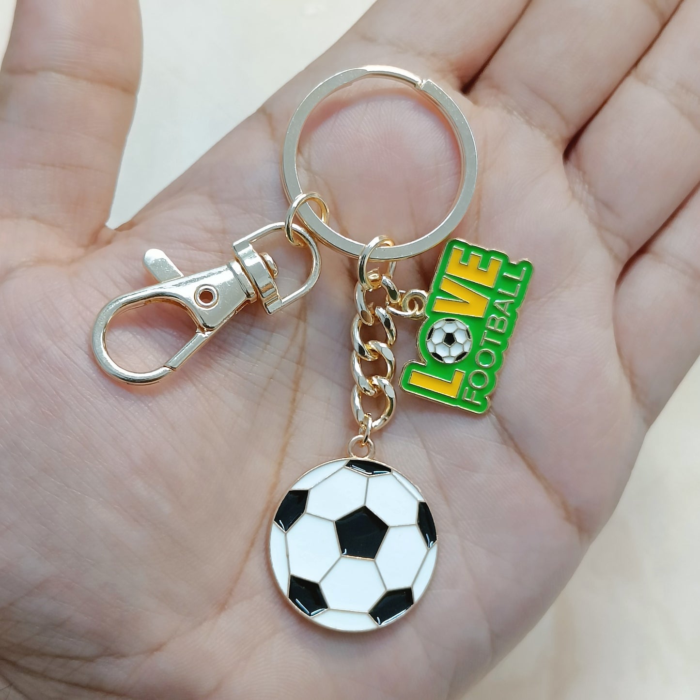 Love Football & Football Charms Sports Theme Bag Charm Keychain