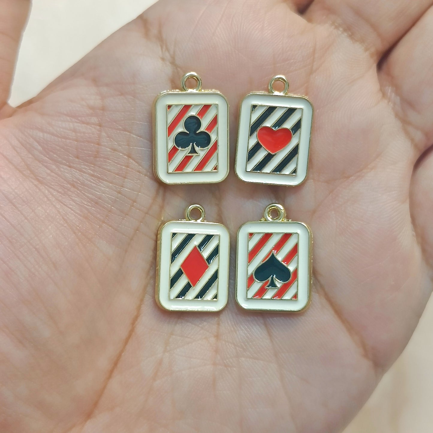 Vintage Playing Card Metal Charms