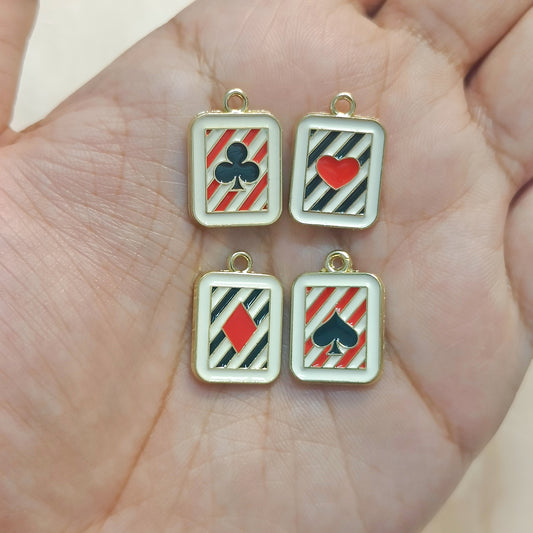 Vintage Playing Card Metal Charms
