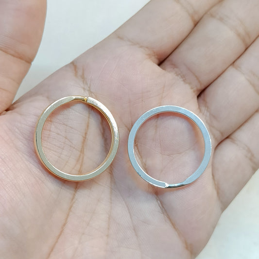 Flat Metal Keyrings (28mm)