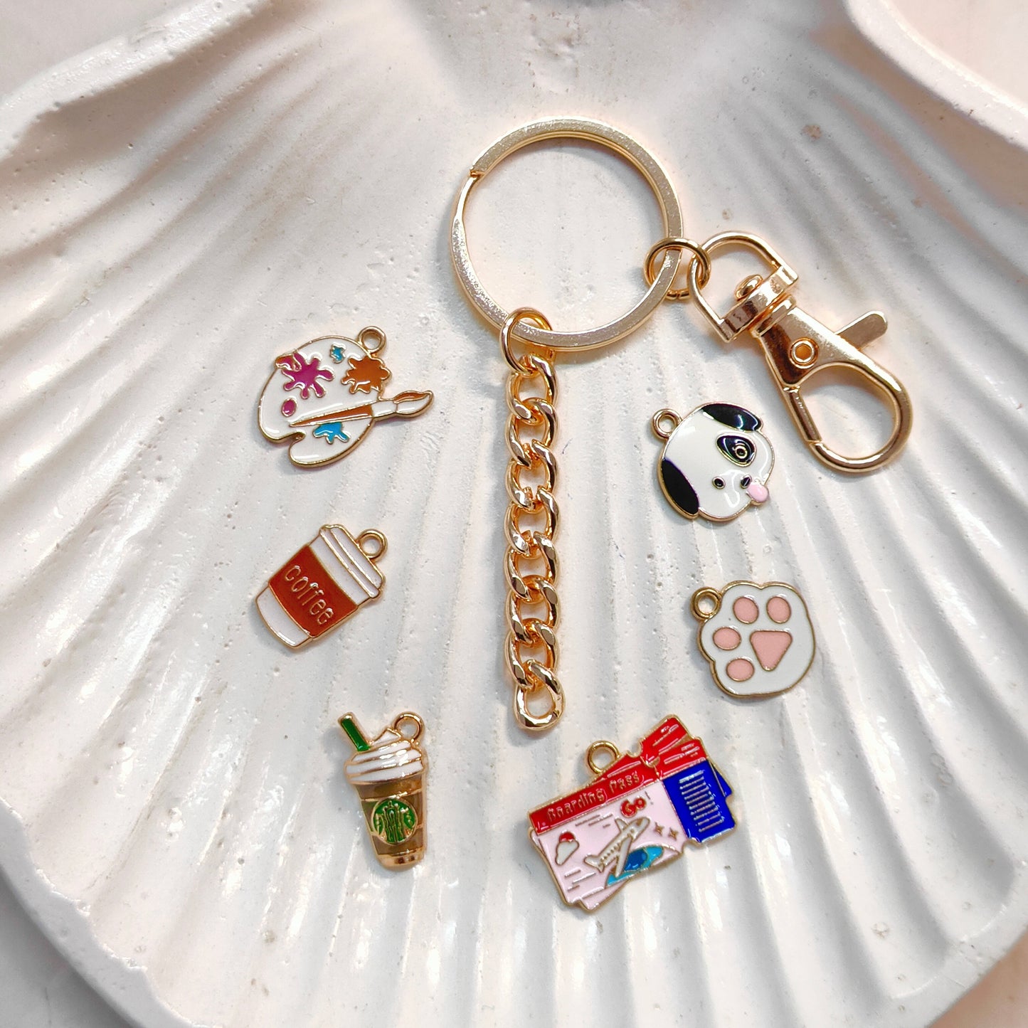 Dog Lobster Hook Double-Length Bag Charm Keychains (110mm)