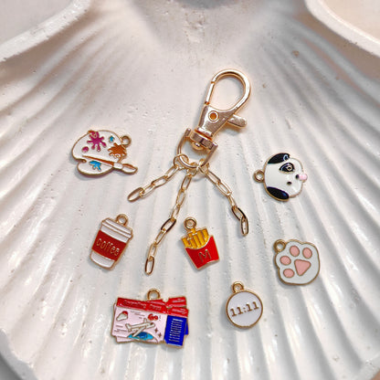 Layered Paperclip Chain Dog-Lock Bag Charms (Without Keyring)