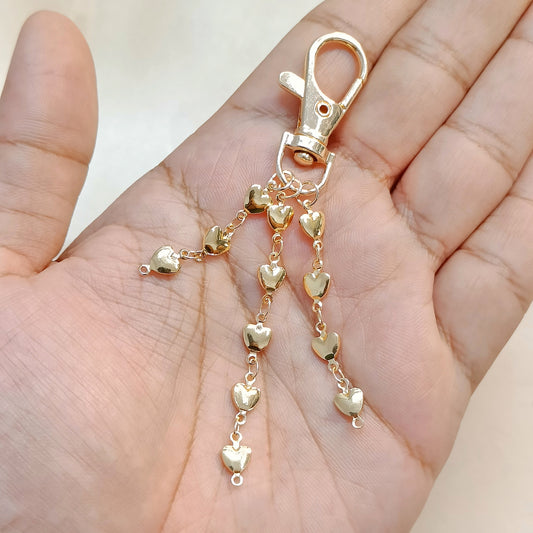 Dainty Hearts Three Layer Motif Chain Bag Charm