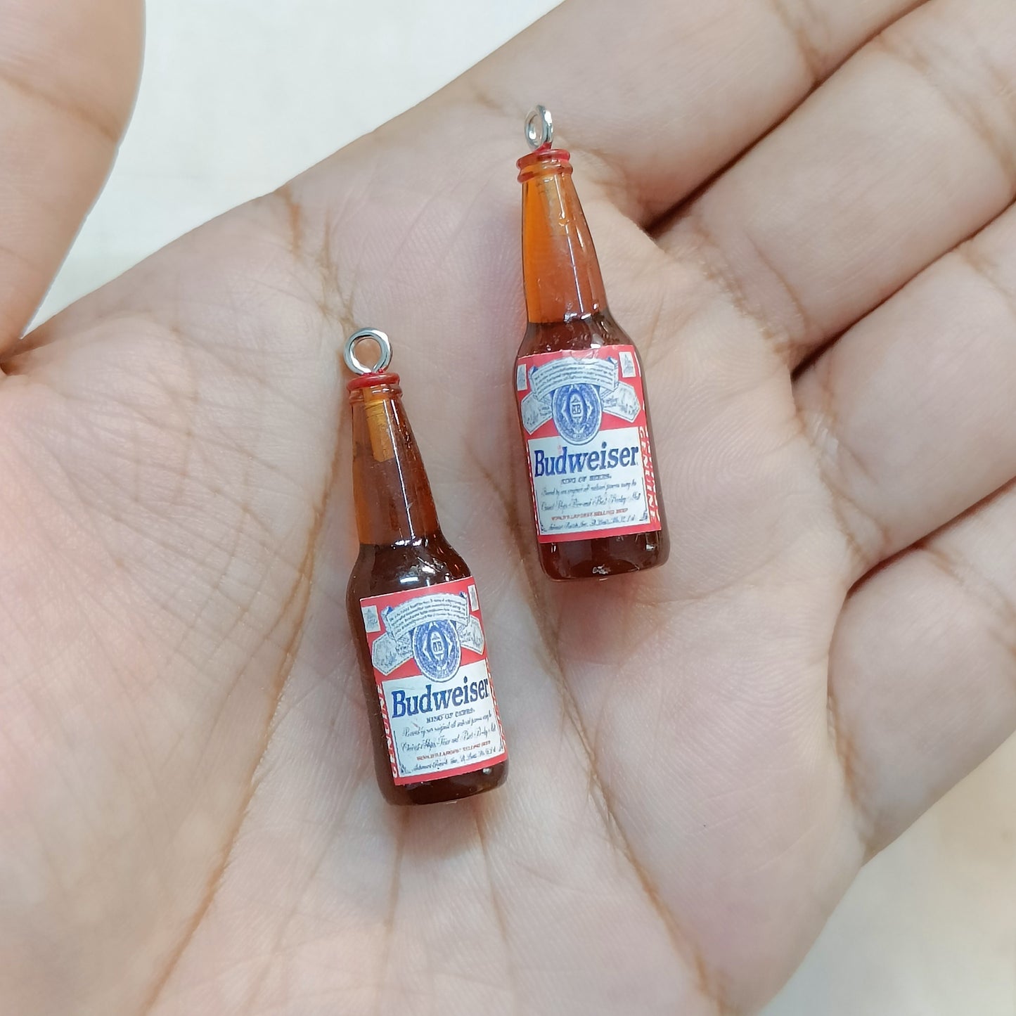 Vintage Budweiser Beer Bottle Miniature Resin Charms