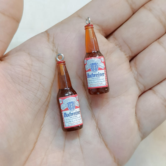 Vintage Budweiser Beer Bottle Miniature Resin Charms