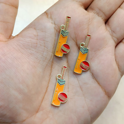 Cricket Sports Theme Metal Charms