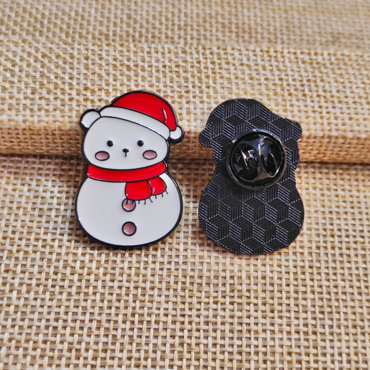 Cute Chonky Snowman Christmas Theme Enamel Pin