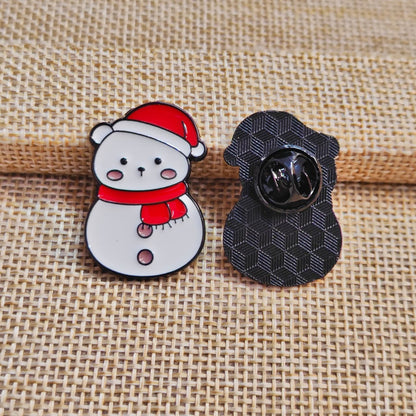 Cute Chonky Snowman Christmas Theme Enamel Pin
