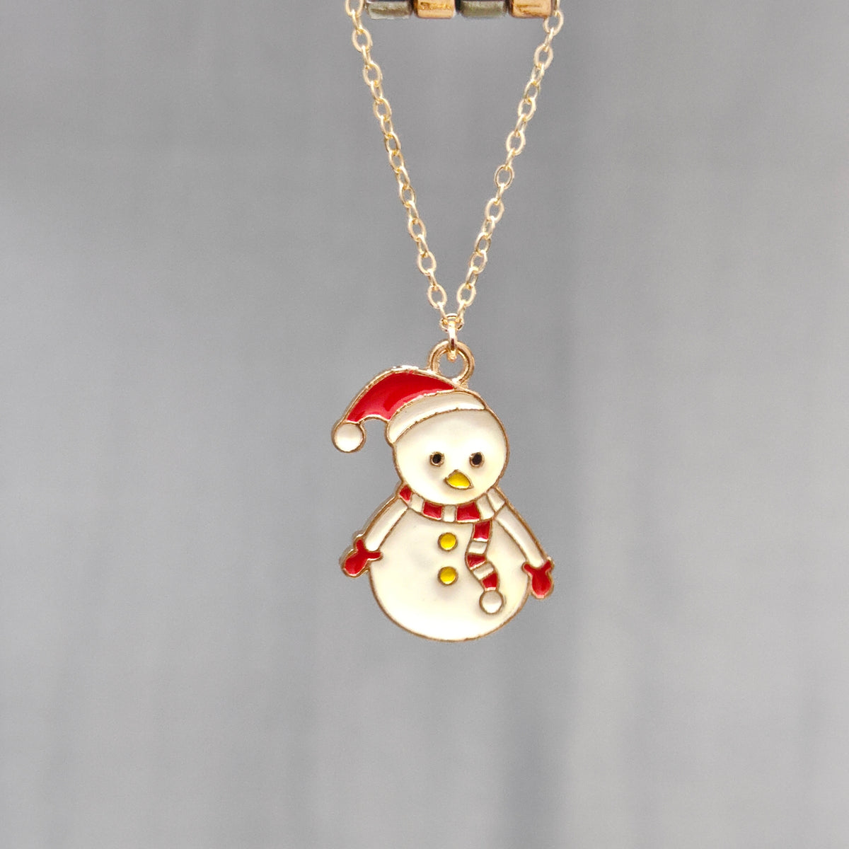 Chonky Snowman Golden Christmas Watch Charm
