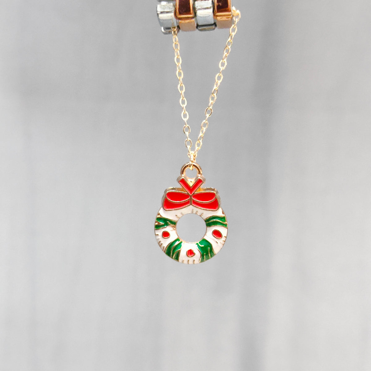 Wreath Golden Christmas Watch Charm