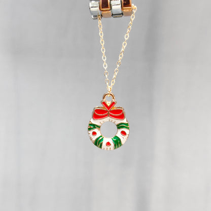 Wreath Golden Christmas Watch Charm