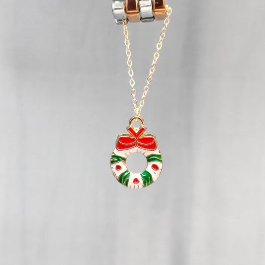 Wreath Golden Christmas Watch Charm