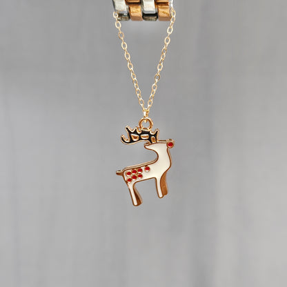 Spotted Reindeer Golden Christmas Watch Charm