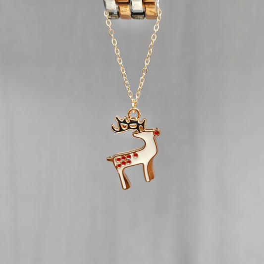Spotted Reindeer Golden Christmas Watch Charm