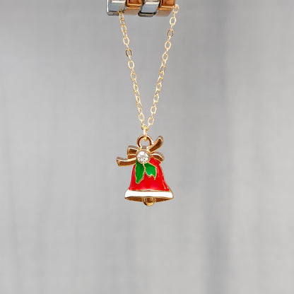 Studded Jingle Bell Golden Christmas Watch Charm