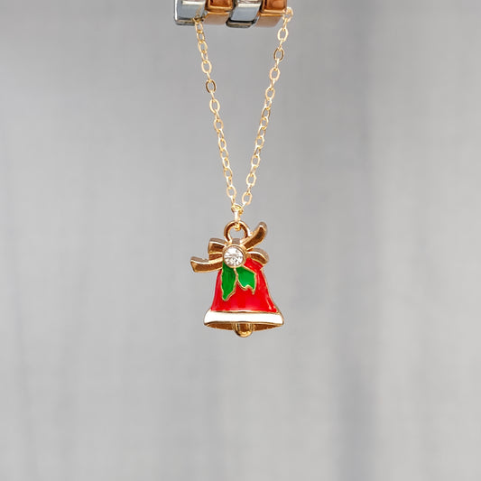 Studded Jingle Bell Golden Christmas Watch Charm