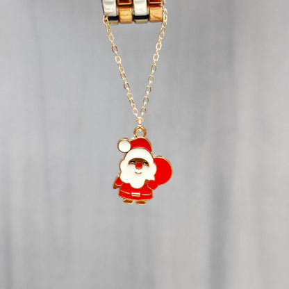 Cute Mini Santa Claus Golden Christmas Watch Charm