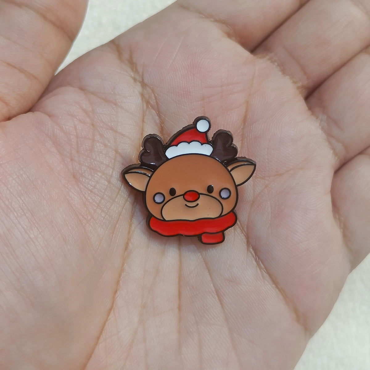Rudolph Reindeer Christmas Theme Enamel Pin