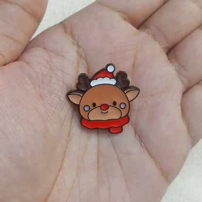 Rudolph Reindeer Christmas Theme Enamel Pin