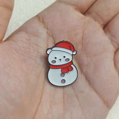 Cute Chonky Snowman Christmas Theme Enamel Pin