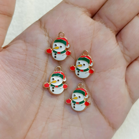 Cute Mini Happy Snowman Metal Charms