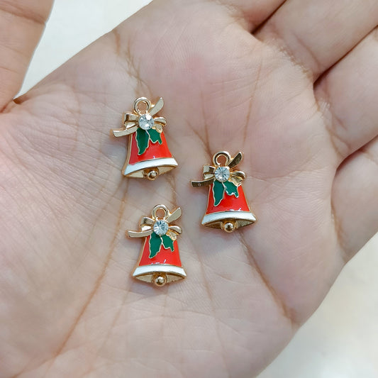 Studded Jingle Bell Christmas Theme Charms