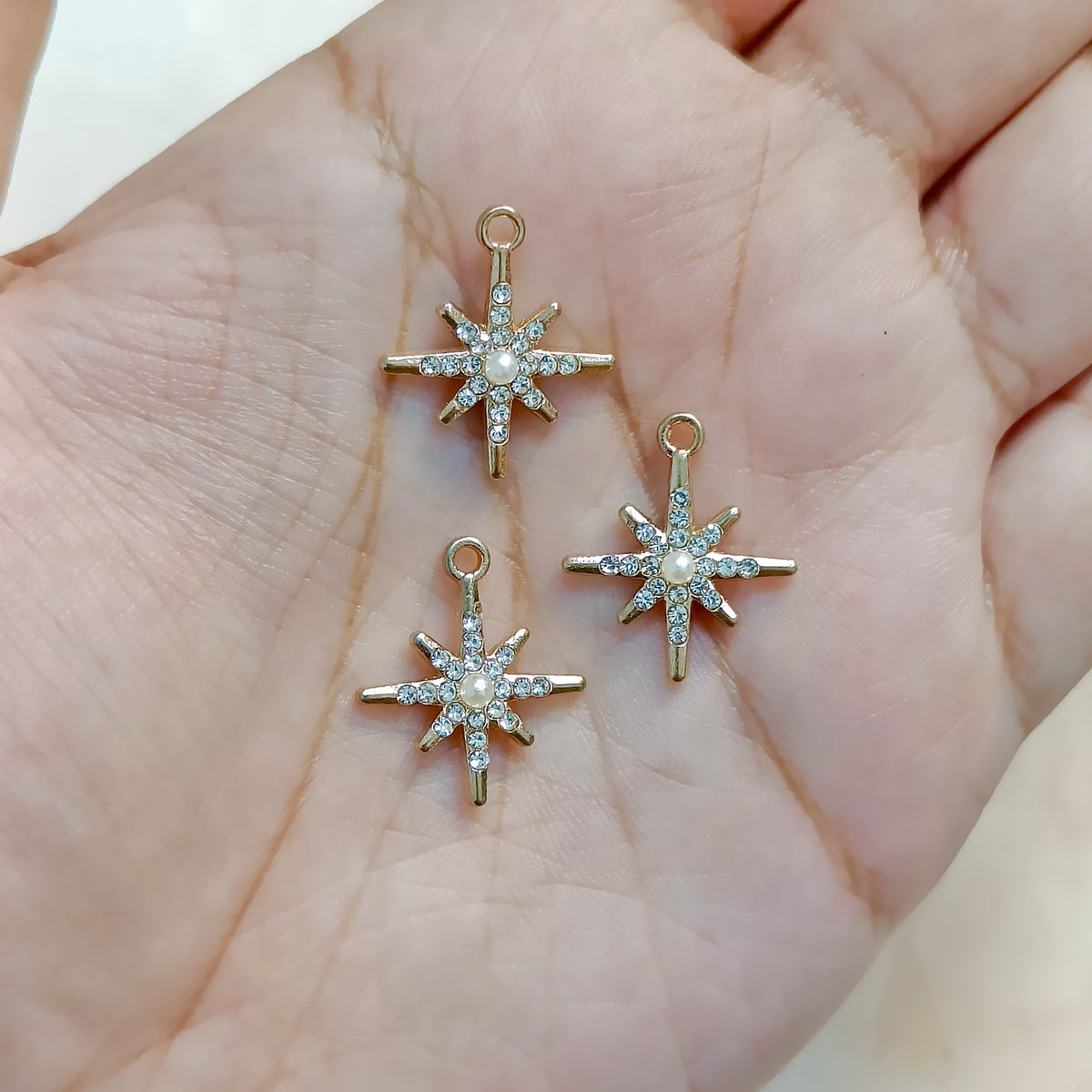 Studded Snowflake Christmas Theme Charms