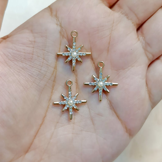 Studded Snowflake Christmas Theme Charms