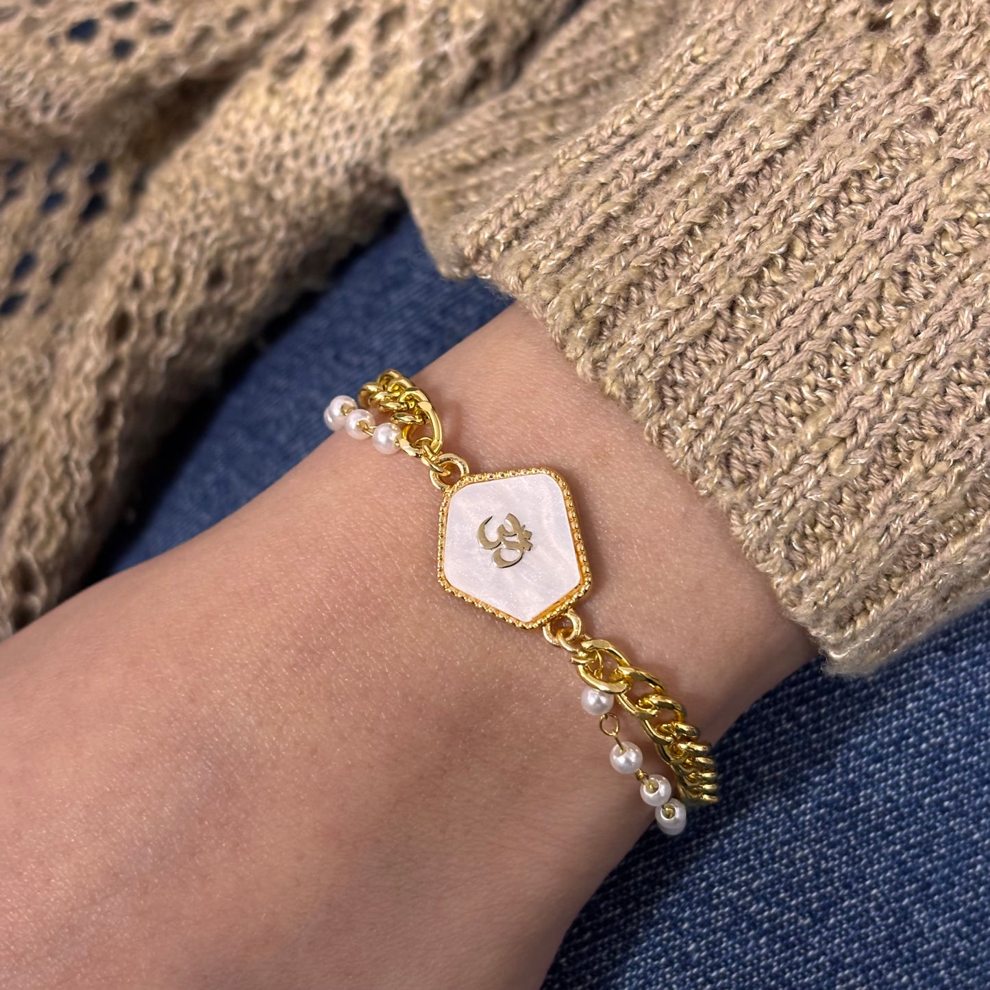 Pearlchain Om Bracelet for Women