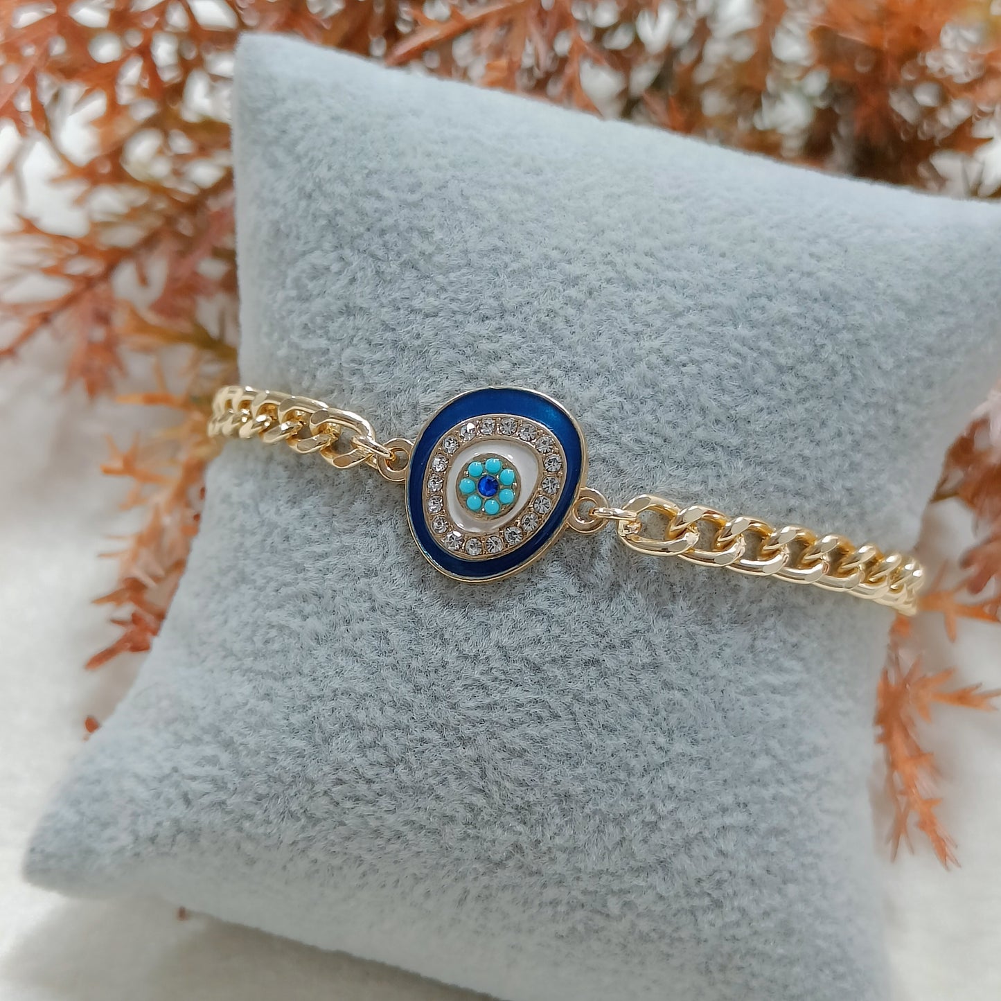 Curb Chain Evil Eye Bracelet for Men