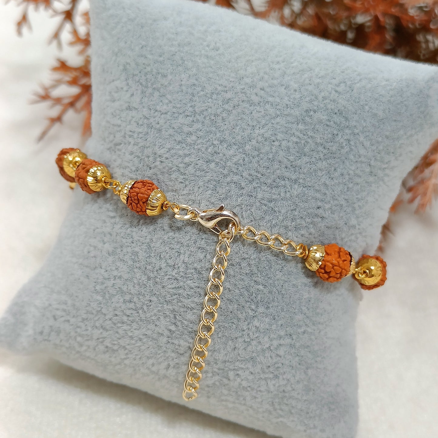 Rudraksha & Studded Om Bracelet for Men