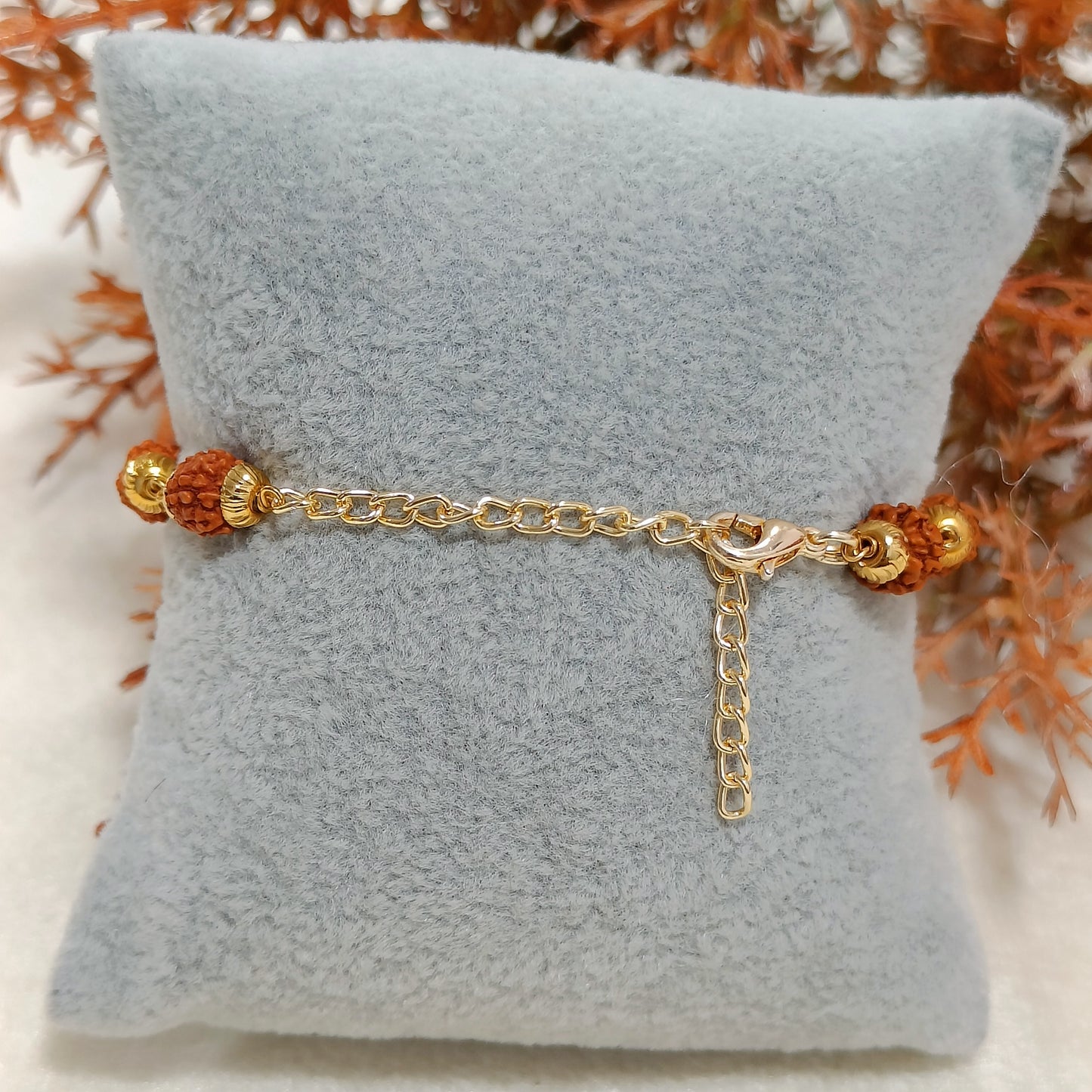 Rudraksha & Pearl-Finish Om Unisex Bracelet