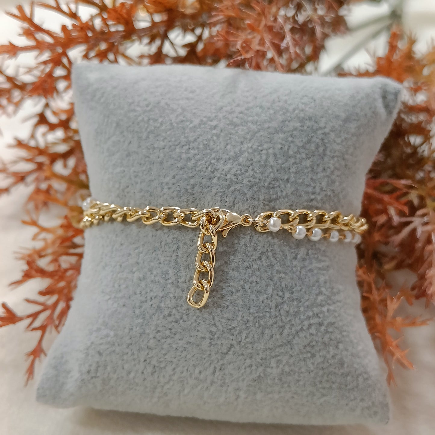Pearlchain Studded Om Bracelet for Women