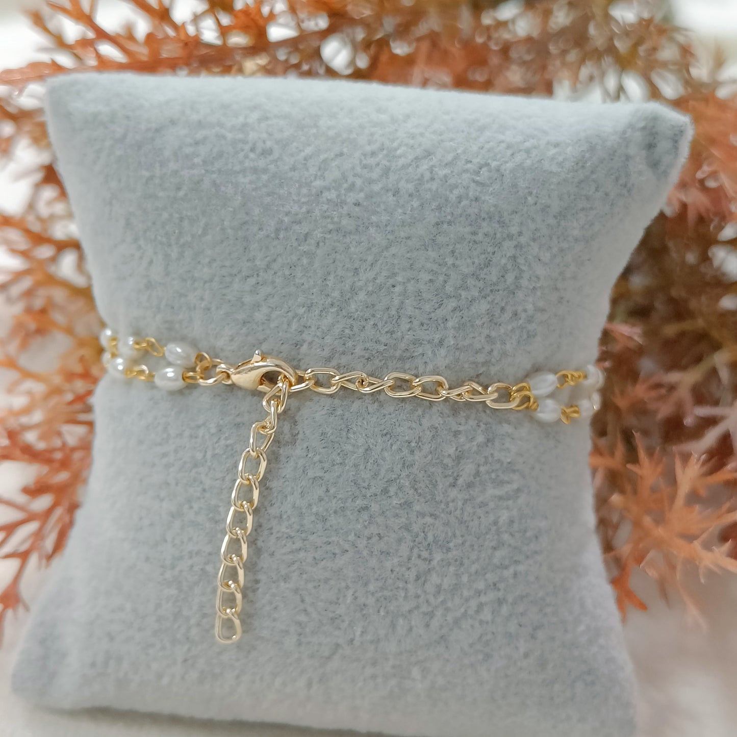 Oval Pearlchain Clover Bracelet for Women