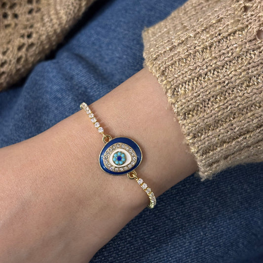 Studded Evil Eye Tennis Bracelet for Women