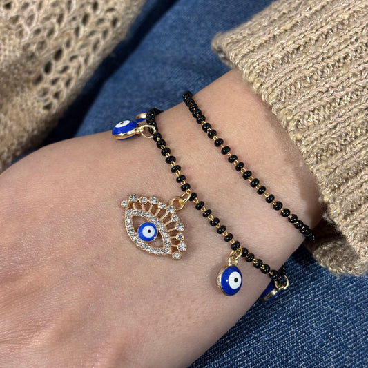 Mangalsutra Five Evil Eye Charm Bracelet for Women