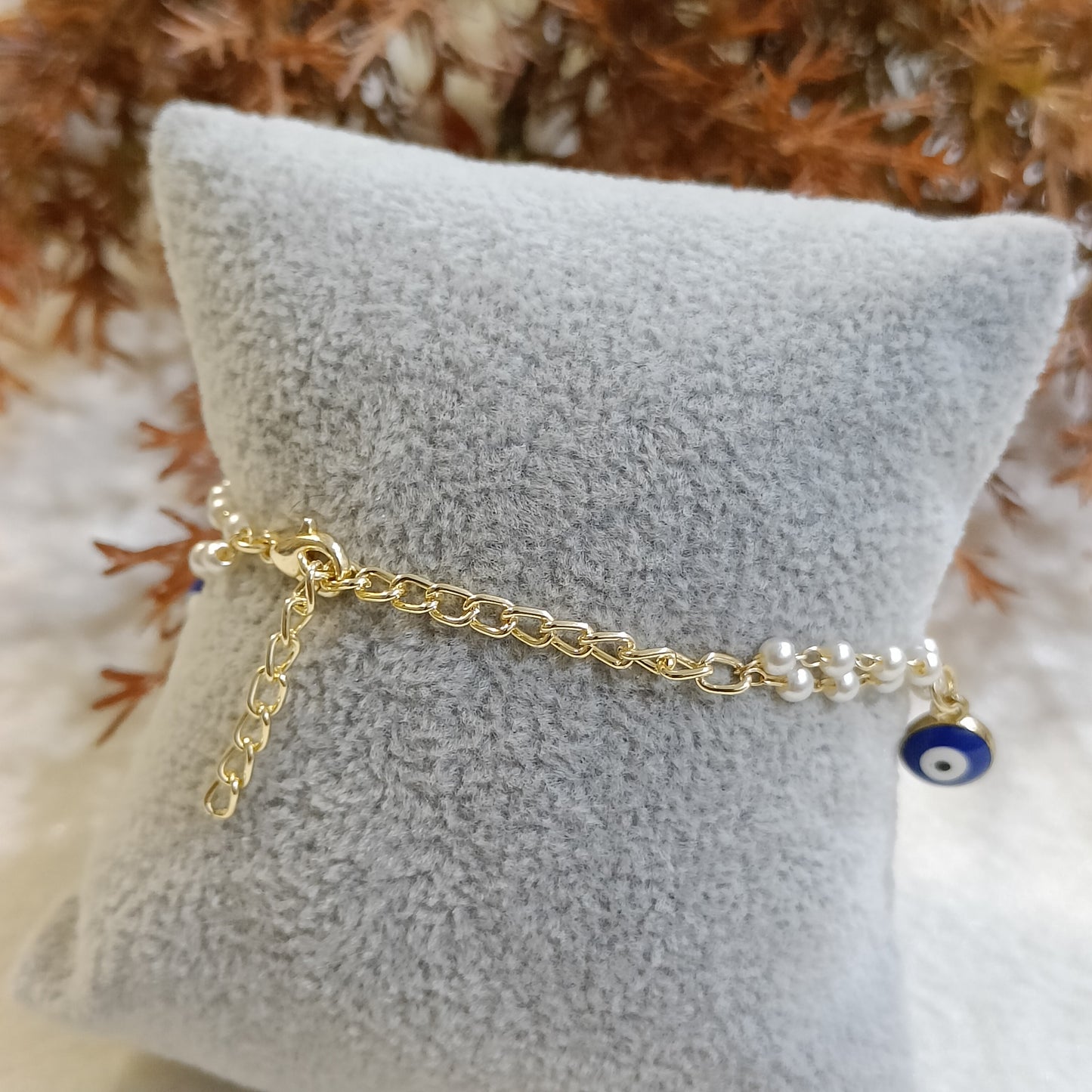 Pearlchain Five Evil Eye Charm Bracelet for Women