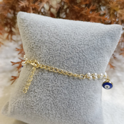 Pearlchain Five Evil Eye Charm Bracelet for Women