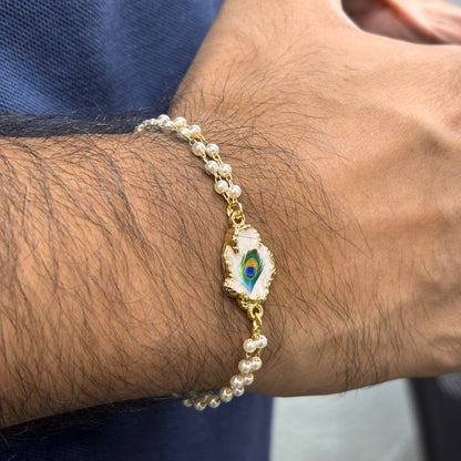 Pearlchain Peacock Feather Unisex Bracelet