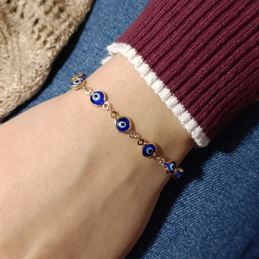 Blue Evil Eye Chain Nazariya Bracelet for Women