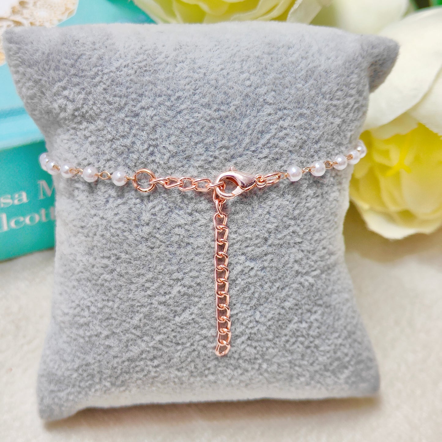 Rose Golden Three Charms Combo Christmas Bracelet (Design 34)