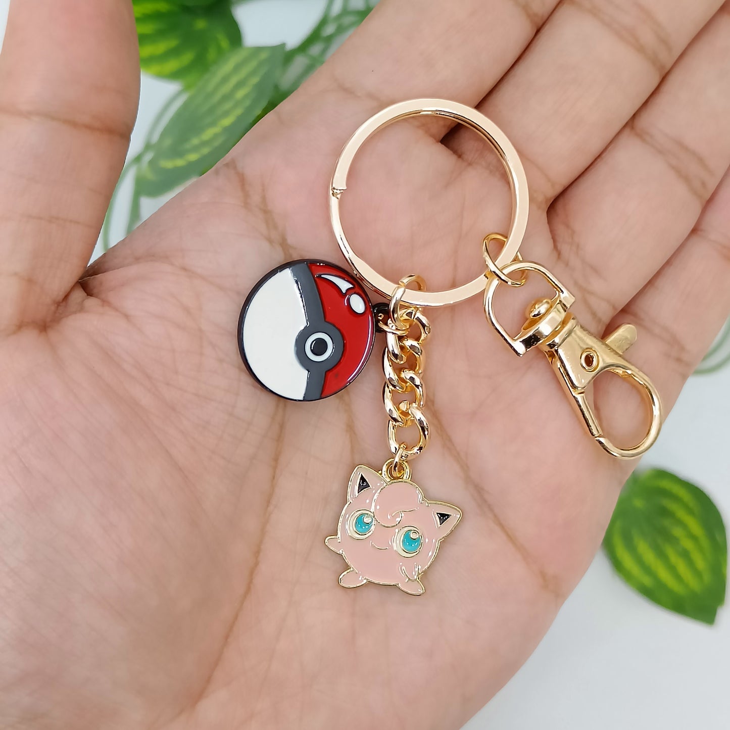 Jigglypuff Pokemon & Pokeball Bag Charm Keychain