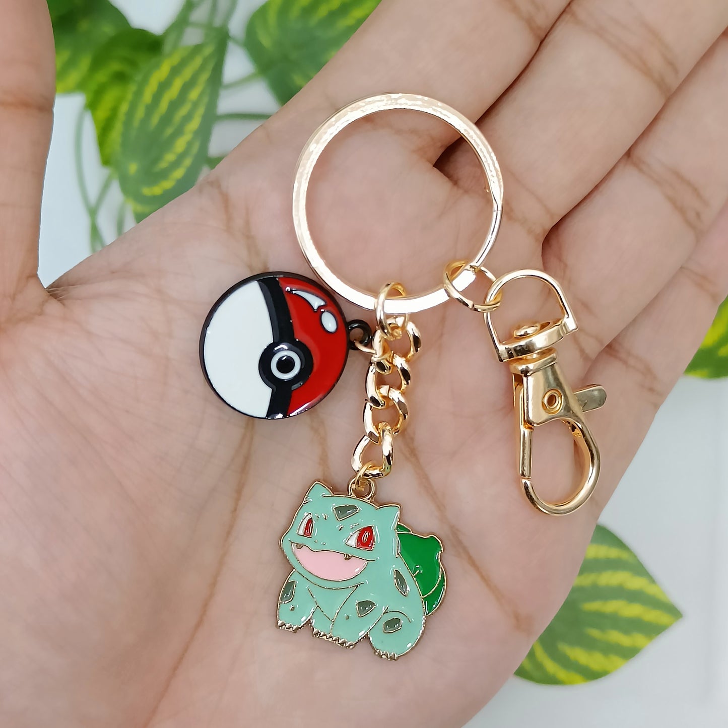 Bulbasaur Pokemon & Pokeball Bag Charm Keychain