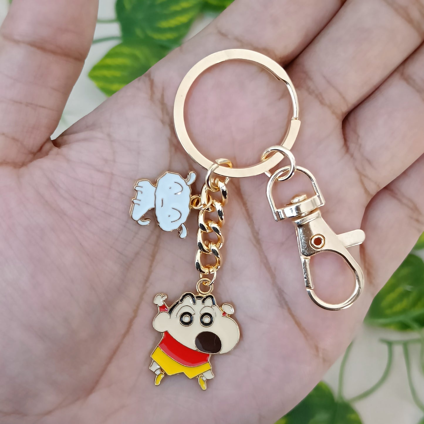 Shouting Shinchan & Shiro Bag Charm Keychain