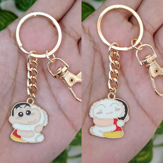 Shinchan & Shiro Reversible Bag Charm Keychain