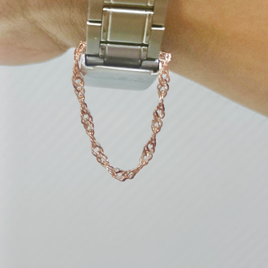 Shiny Twisted Chain Plain Watch Charm