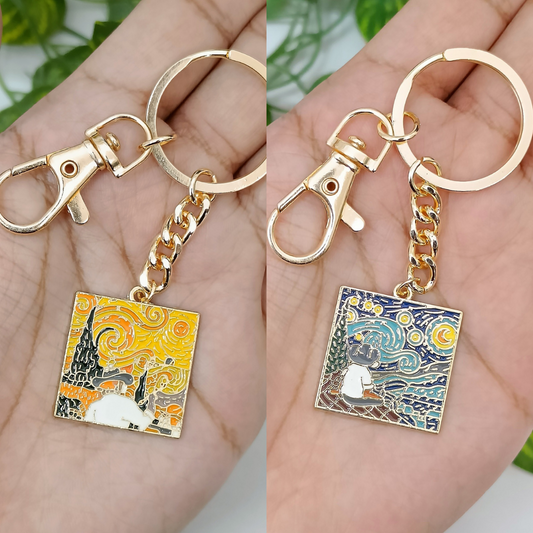 Van Gogh Painting Aesthetic Bag Charm Keychains
