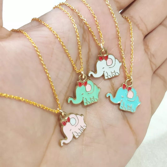 Cute Mini Elephant Golden Necklace for Women